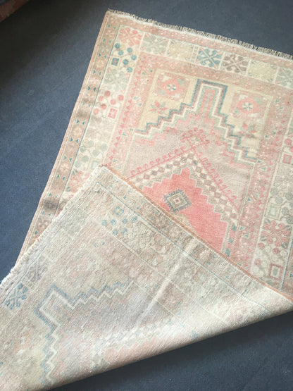 3.5x6 feet destroyed turkish handmade rug, large vintage beige kitchen rug, wool oushak large living room carpet, bedroom area anatolian rug