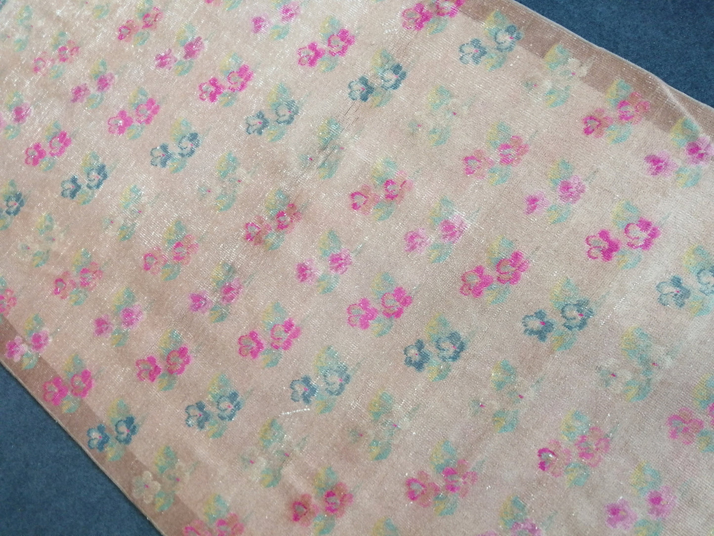 4.8 x 8 Floral OUSHAK RUG TURKISH Muted Rug Vintage Pink Floral Rug Vintage Runner Rug Wool Oushak Rug Hand Made Rugs Vintage Turkish Rug