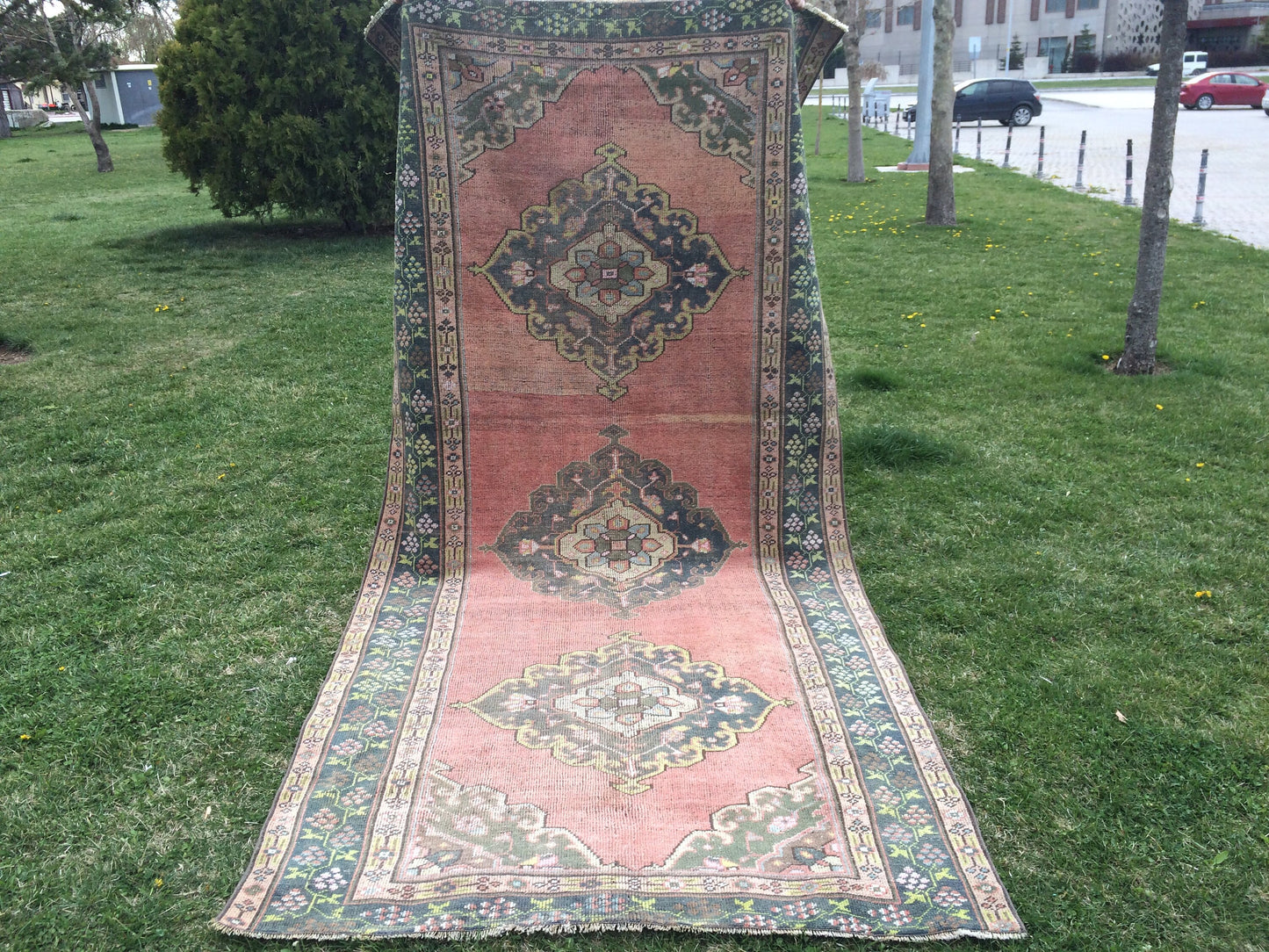 10.3 x 5 Oushak Wool Rug, Vintage Oushak Rug, Oushak Rug, Wool Rug, Vintage Turkish Rugs, Vintage Rugs