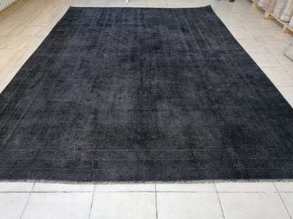 10'2x7'5 black color wool rug, turkish rug, large turkish rug,wool rug