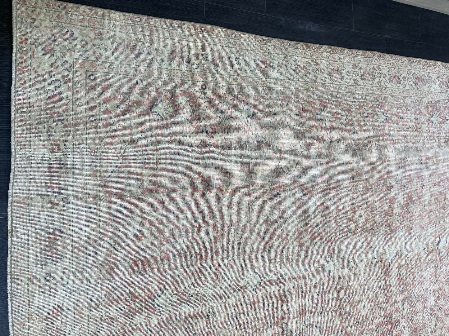 Large Distressed OUSHAK RUG, TURKISH 6.8 x 9.10 Rug Vintage Rug Vintage Persian Rug Wool Oriental Rug, Handmade Rug, Vintage Turkish Rug