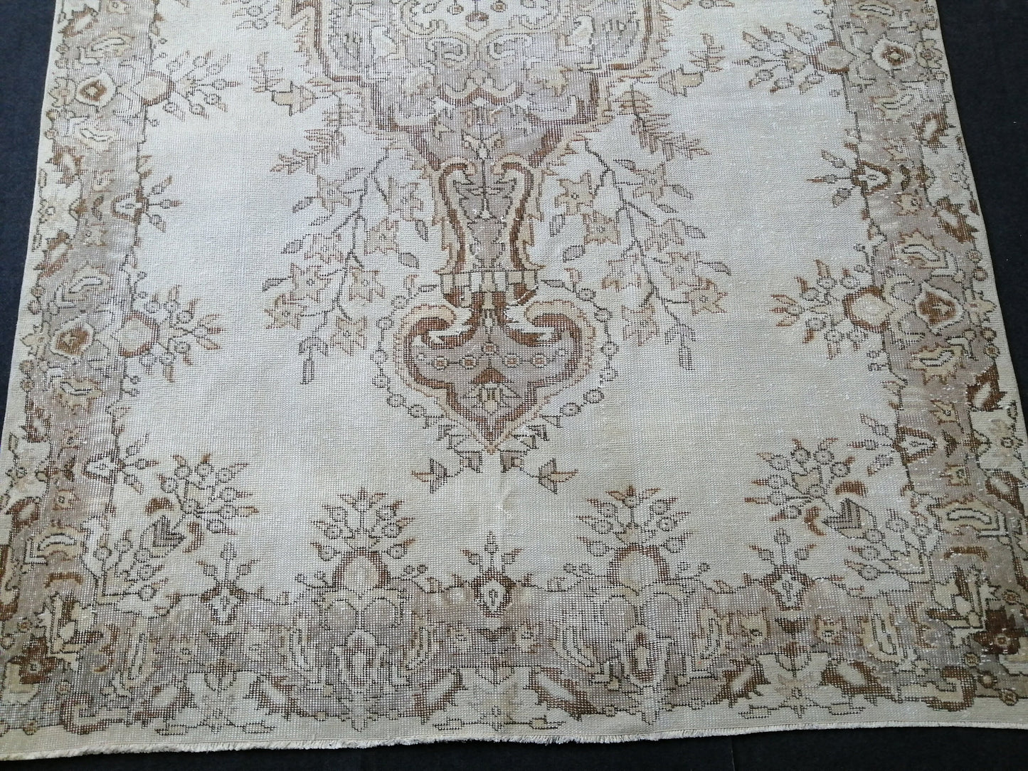 6.2 x 9.9 Vintage Rugs TURKISH HAND MADE Rugs Vintage Turkish Rugs  Muted 6x10 Rug Neutral Turkish Oushak Rug Vintage Oushak Rug, Wool Rug