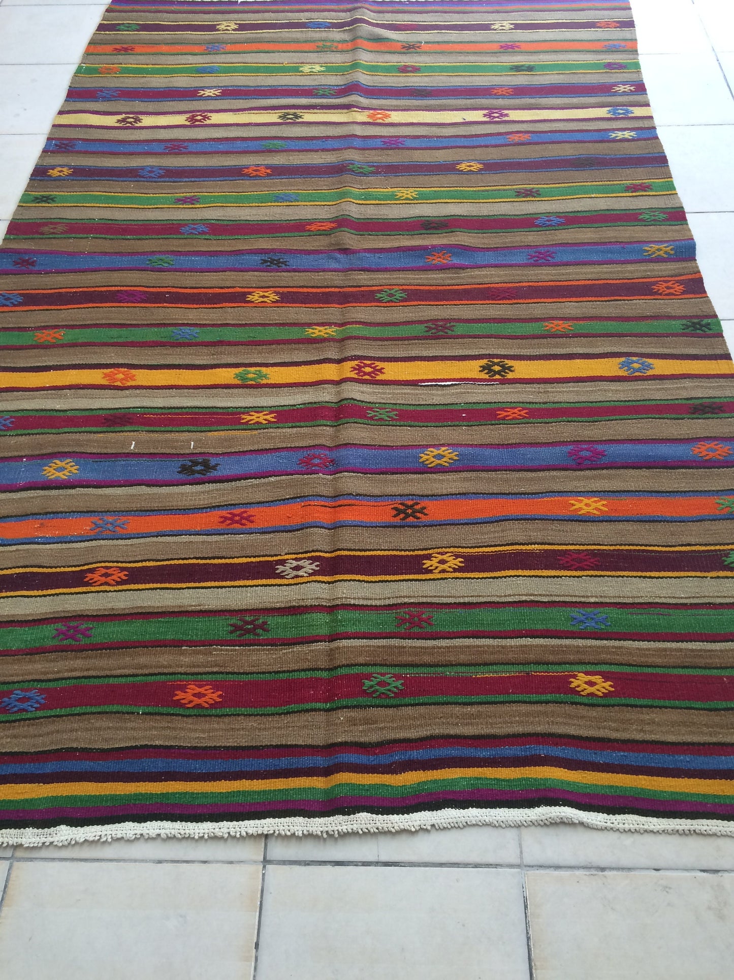 Flatweave OUSHAK RUG TURKISH Oushak Rug Vintage Flat weave Oushak Runner Rug Vintage Runner Rug Wool Oushak Rug Hand Made Rugs Vintage  Rug
