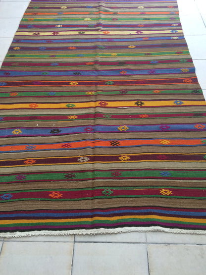 Flatweave OUSHAK RUG TURKISH Oushak Rug Vintage Flat weave Oushak Runner Rug Vintage Runner Rug Wool Oushak Rug Hand Made Rugs Vintage  Rug