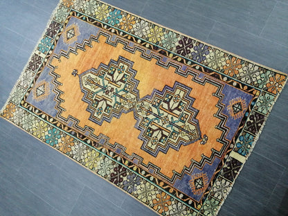 5.5 X 3.6 Rugs, Hand Made Rug, Oushak Rug, Rustic Rug, Bohemian Rug, Rug Runner, Turkish Rug, Farmhouse Rug, Vintage Rug, Wool rug