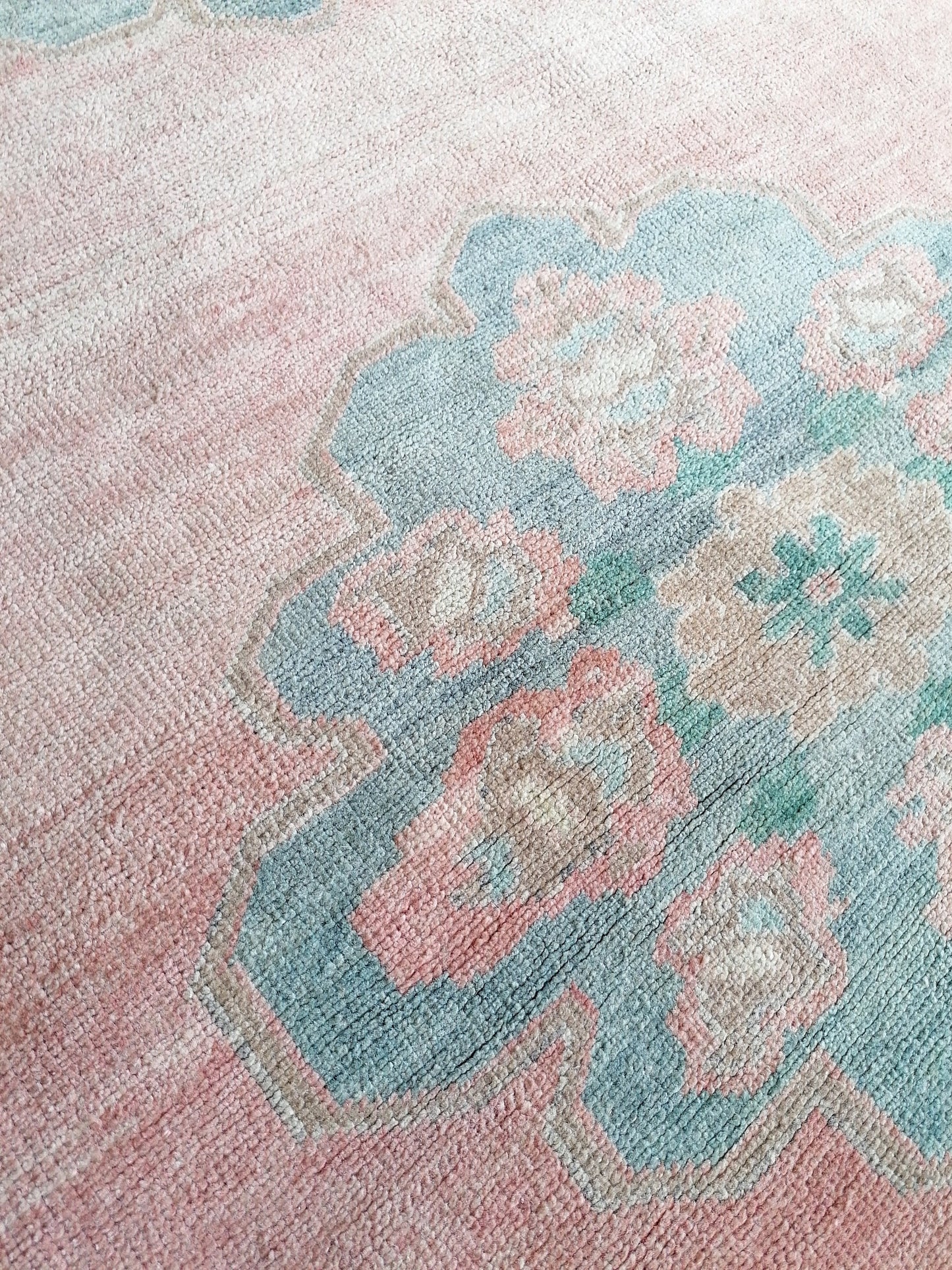 4'6x9'6 oushak turkish runner rug,vintage green runner rug, hallway runner rug, hand made wool runner, kitchen rug