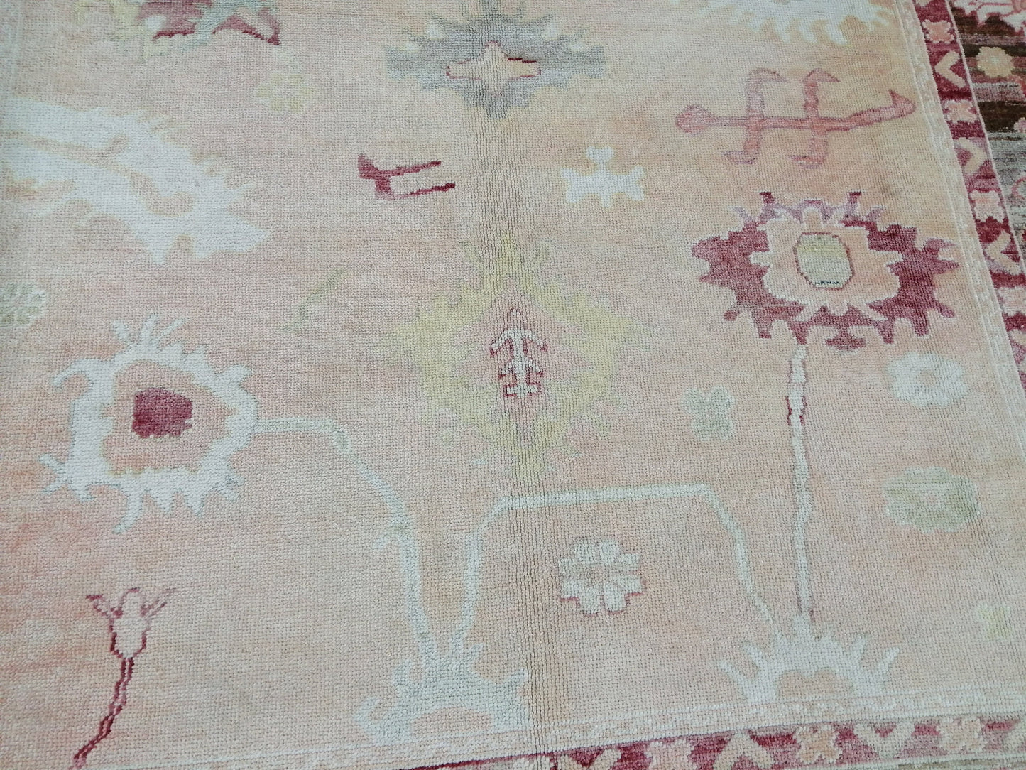 Vintage OUSHAK RUG, 11.6 x 9.3 ft TURKISH Oushak Rug, Vintage Oushak Rug Wool Oushak Rug Hand Made Rugs, Authentic Oushak Rug