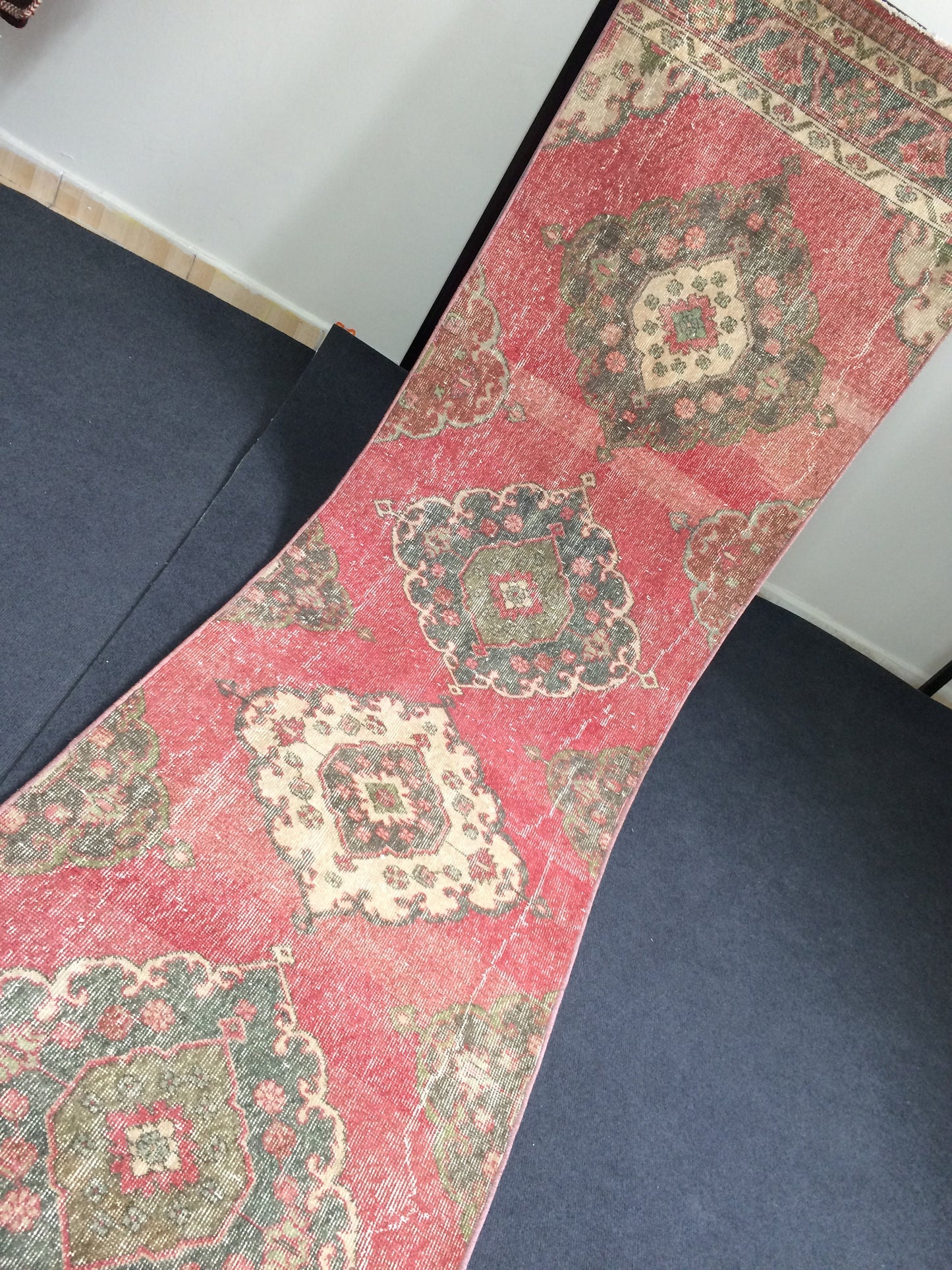 12.5 x 2.8 Oushak Runner Rug Turkish Runner Rug Vintage Runner Rug Hallway Runner Rug Kitchen Runner Rug Wool Runner Rug Wool