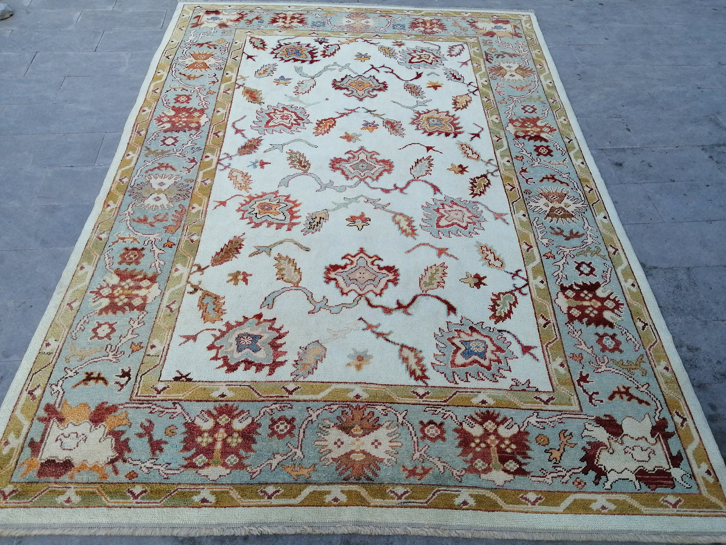 9 x 12.7 OUSHAK RUG, TURKISH Oushak Rug, Quality Wool Oushak  Rug, Rug, Wool Oushak Rug Hand Made Rugs Made In Turkey Oushak Rug 8x12 9x13