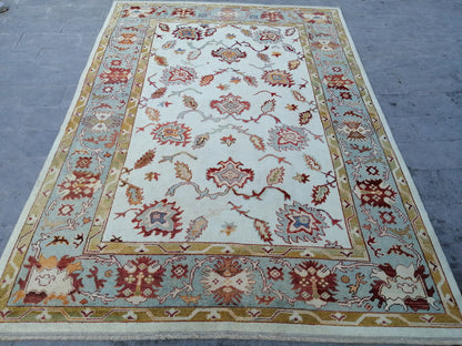 9 x 12.7 OUSHAK RUG, TURKISH Oushak Rug, Quality Wool Oushak  Rug, Rug, Wool Oushak Rug Hand Made Rugs Made In Turkey Oushak Rug 8x12 9x13
