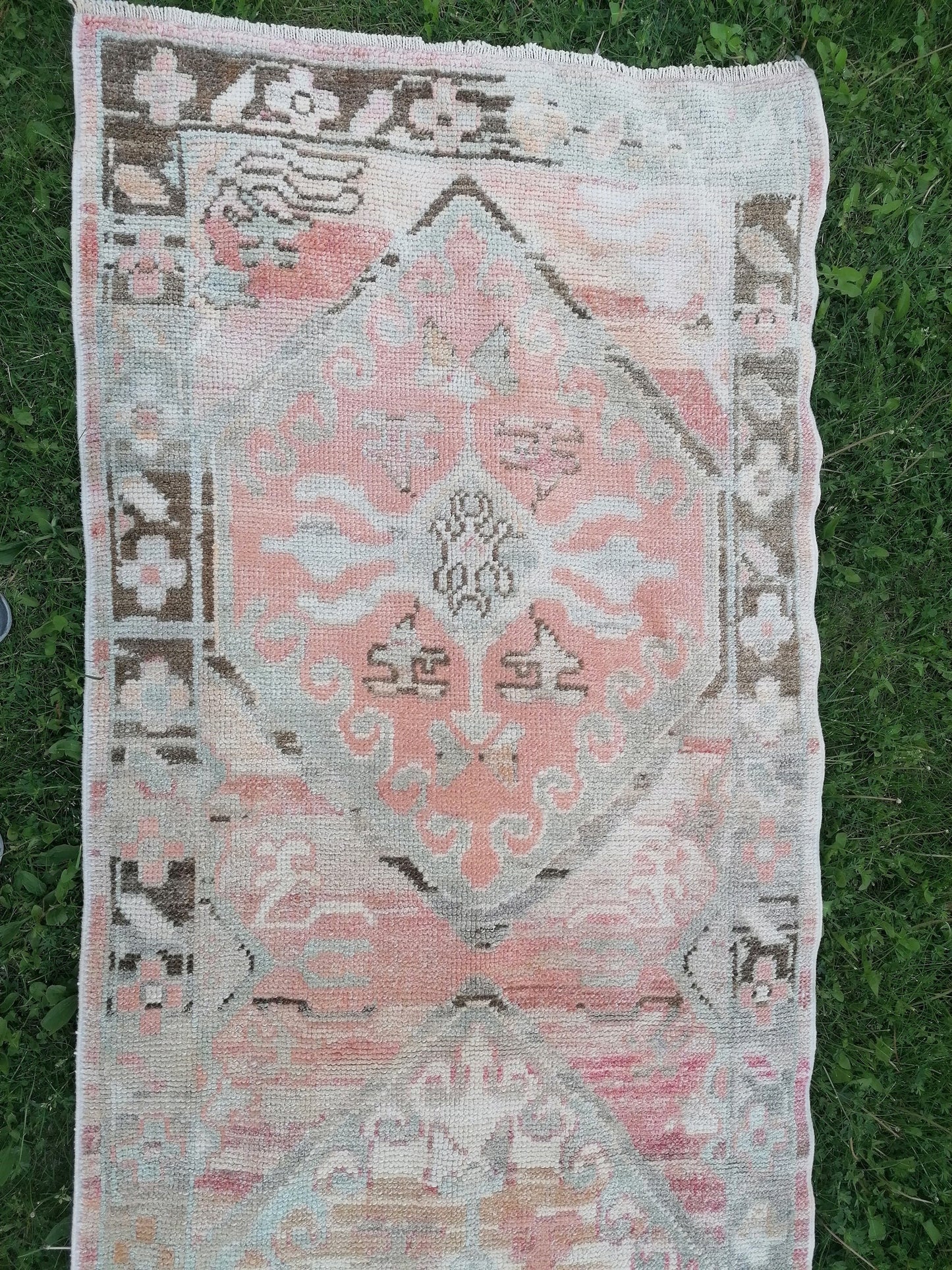 Oushak runner rug 2'11x16'8 turkish new production oushak runner rug vintage runner rug, hallway runner  kitchen runner, handmade wool rugs