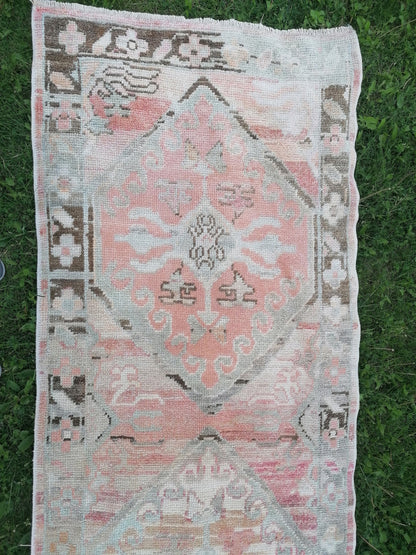 Oushak runner rug 2'11x16'8 turkish new production oushak runner rug vintage runner rug, hallway runner  kitchen runner, handmade wool rugs