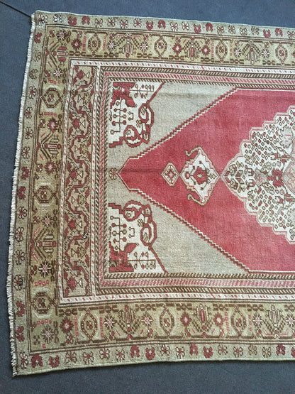 5x8 feet oversize turkish muted anatolian rug, handmade wool largest living room area rug, vintage big size red dining kitchen antique rugs