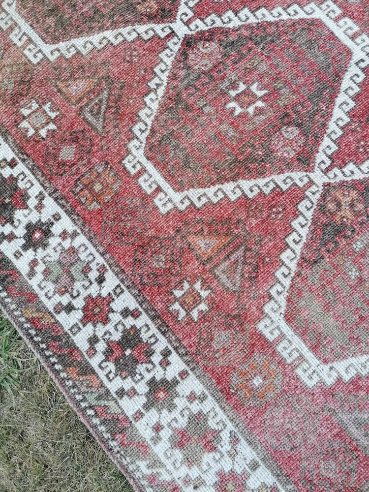 4.5 x 8.2 Vintage kurdish runner rug - handmade rug, Wool runner rug