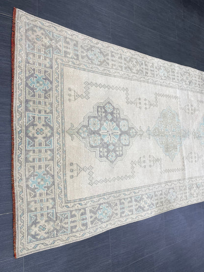 Muted Vintage Runner Rug 3.9 x 11.6 Vintage Persian Runner Rug  Hallway Runner Rug Turkish Runner Kitchen Runner Rug Antique Wool Runner