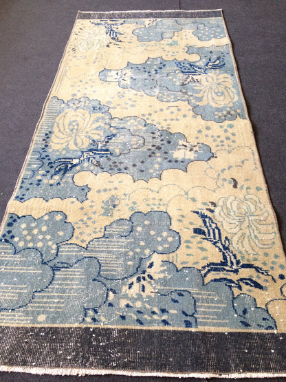 3x7 Turkish Rug, Oushak Rug, Rustic Oushak Rug, Wool Oushak Rug, Oushak Runner Rugs, Farmhouse Rug, Vintage Rug, Hand Made Rug