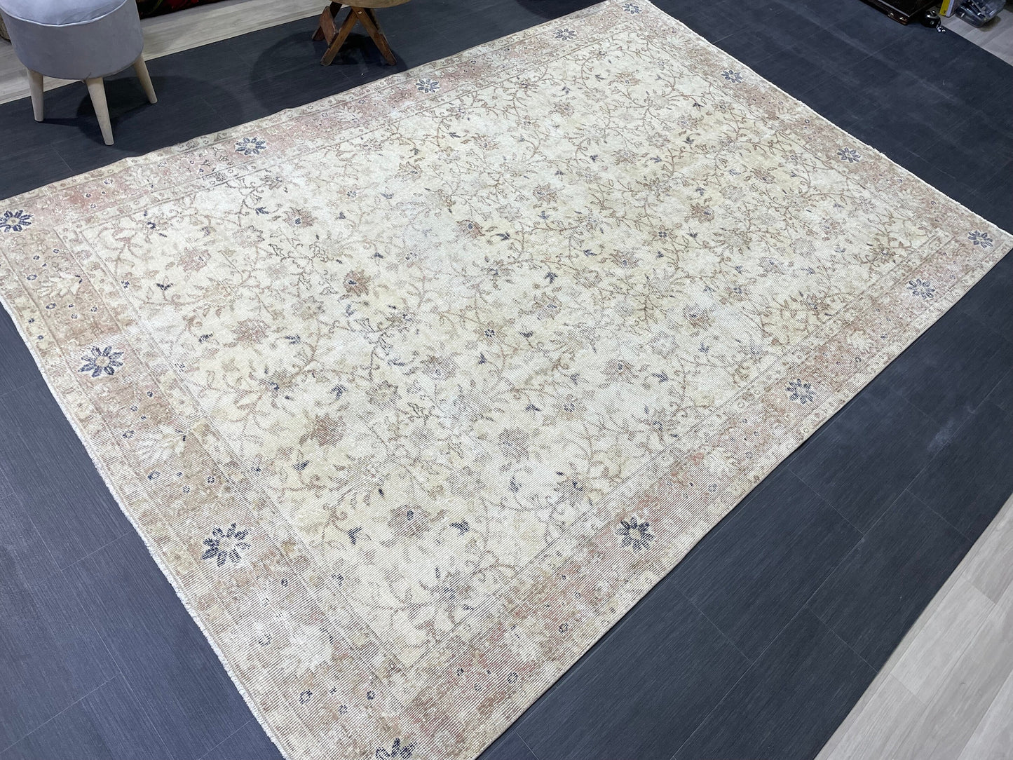 Large OUSHAK RUG, TURKISH 6.5 x 9.5 Rug, Vintage Oushak quality Rug, Vintage Rug Wool Handmade Rug, Hand Knotted Rugs, Persian Rug