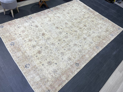 Large OUSHAK RUG, TURKISH 6.5 x 9.5 Rug, Vintage Oushak quality Rug, Vintage Rug Wool Handmade Rug, Hand Knotted Rugs, Persian Rug