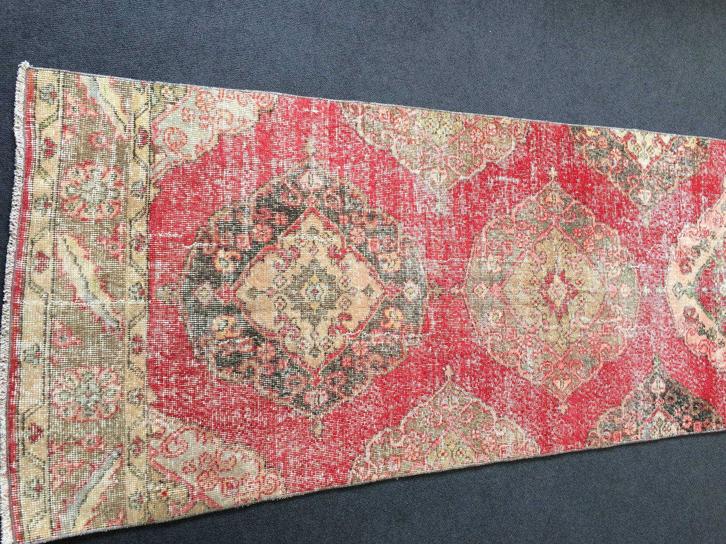 12 x 2.9 Vintage Runner Rug Oushak Runner Rug Turkish Runner Rug Hallway Runner Rug Kitchen Runner Rug Wool Runner Rug Wool Oushak Rug