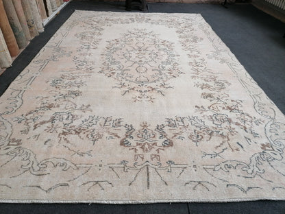 10.2 x 6.5 Oushak rug - large turkish oushak rug, vintage rug - vintage hand made rug, kitchen rug