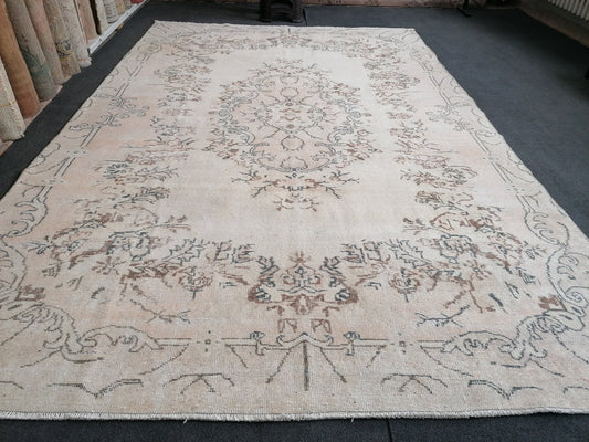 10.2 x 6.5 Oushak rug - large turkish oushak rug, vintage rug - vintage hand made rug, kitchen rug