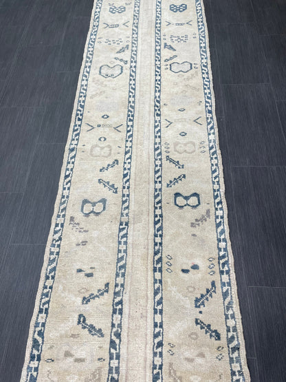 Muted Vintage Runner Rug 2.4 x 11.6 Muted Turkish Runner Rug Hand Made Runner Rug Vintage Runner Rug Hallway Runner Rug Kitchen Runner