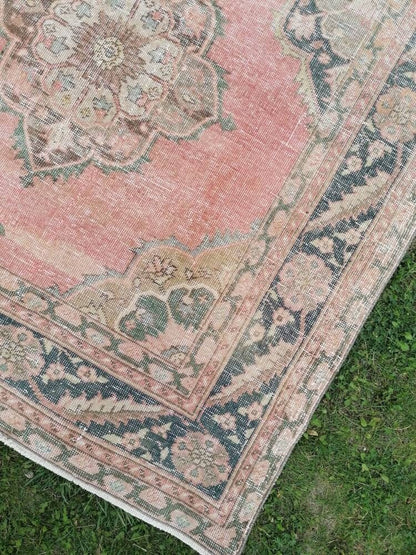 4'6x10'5 hallway wool runner, vintage turkish runner rug, vintage handmade runner rug, kitchen runner, oushak runner