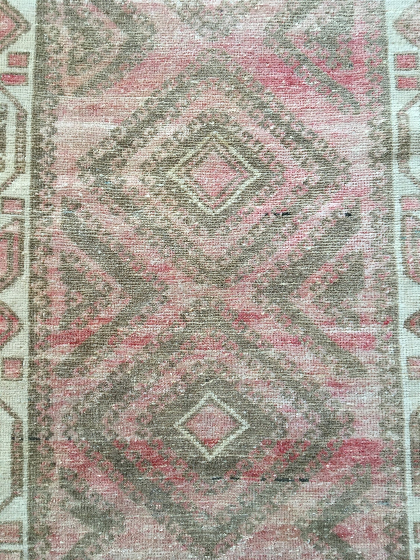 3x4 feet nautral faded turkish mini area rugs, handmade oushak bedroom rug, vintage red kitchen floor rug, small wide bathroom rug, wool rug