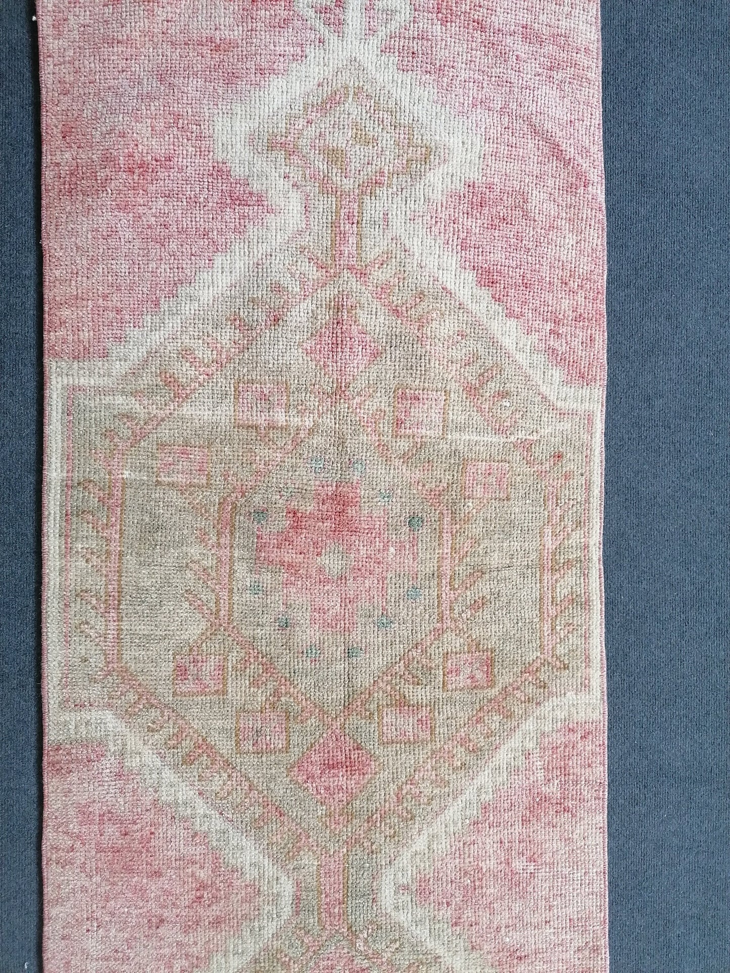 Vintage runner rug,oushak runner rug, 2’6x11,anatolian rug