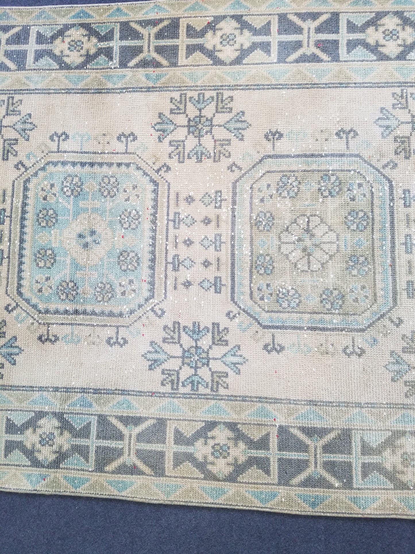 Oushak turkish rug 4'2x11 vintage wool rug, vintage oushak rug, vintage anatolian rug,unique hand made rug,kitchen rug