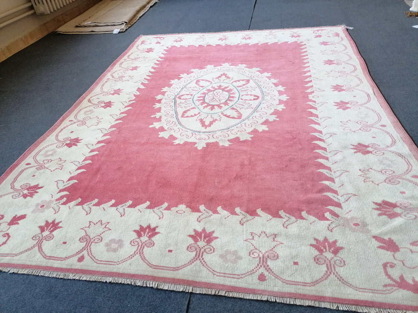 5.9 x 7.8 Oushak turkish rug, large vintage rug -  handmade wool rug, living room rug, bohemian rug,