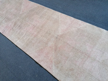 3x12 runner rug,vintage rug,knotted oushak rug,hallway handmade runner