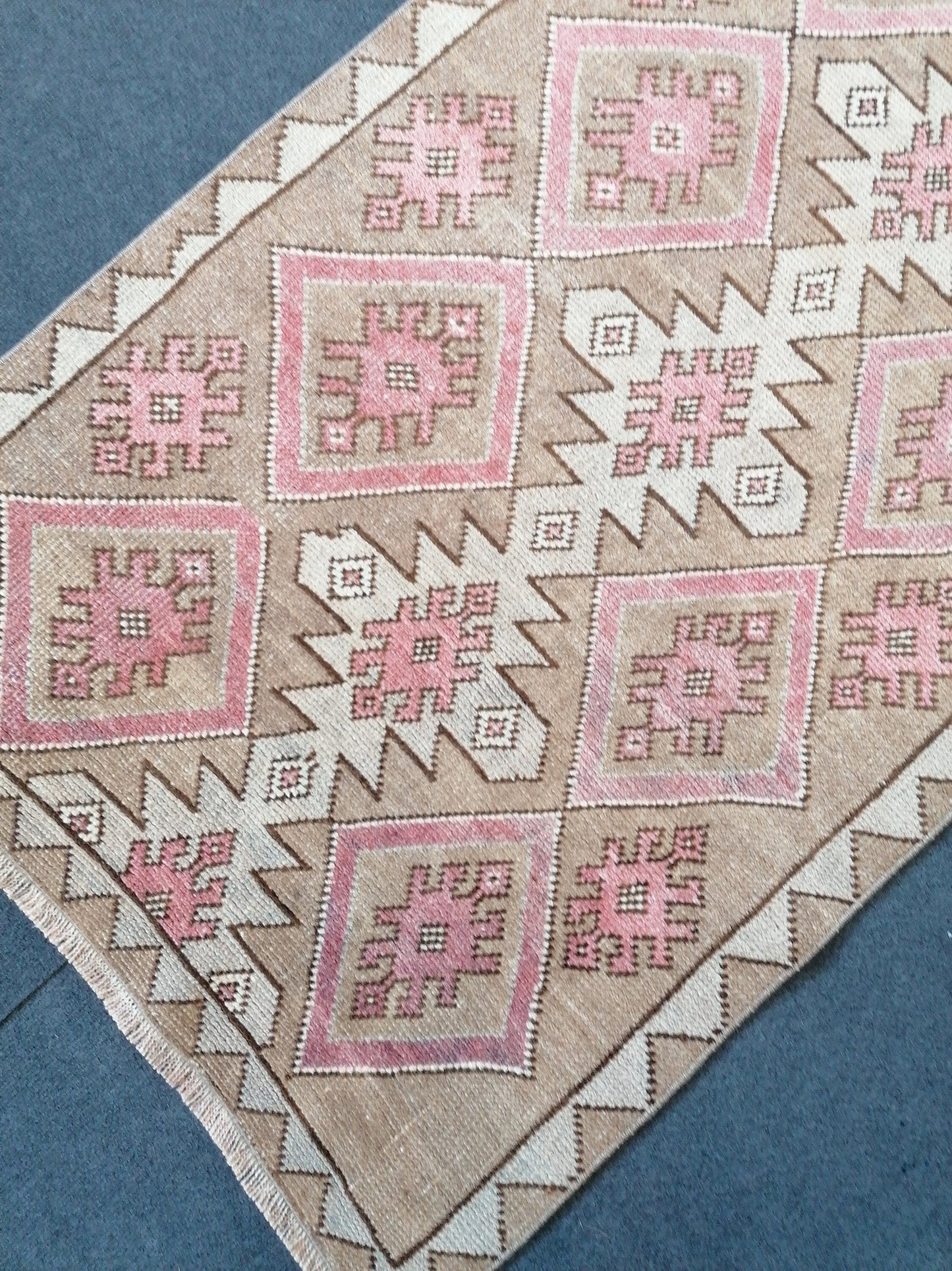 Turkish runner rug, vintage wool rug 2'9x6'5 vintage oushak runner rug unique hand made rug kitchen rug bohemian rug