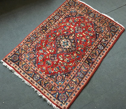 3x5 new turkish handmade rug, wool on wool blue soft vintage bedroom rug, living room floor medium rug, laundry area rug, kitchen middle rug