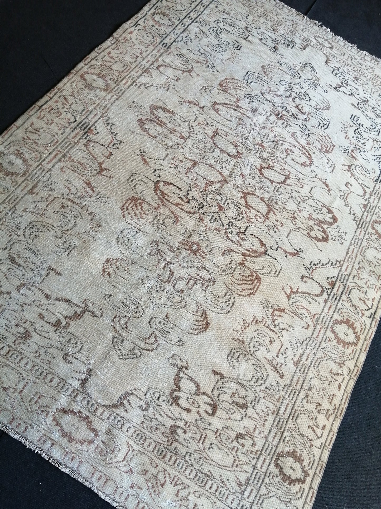 Muted Vintage Rug TURKISH HAND MADE Rug 6x9 Vintage Turkish Rugs  Oushak Rug Oriental Rug, Turkish Oushak Rug, Vintage  Rug, Wool Rug