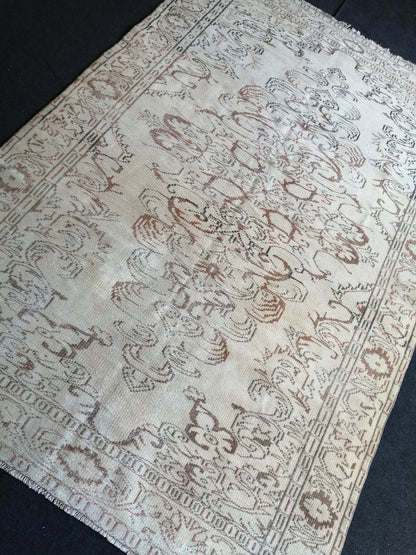 Muted Vintage Rug TURKISH HAND MADE Rug 6x9 Vintage Turkish Rugs  Oushak Rug Oriental Rug, Turkish Oushak Rug, Vintage  Rug, Wool Rug