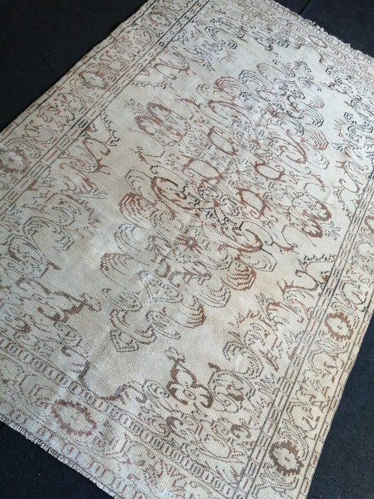 Muted Vintage Rug TURKISH HAND MADE Rug 6x9 Vintage Turkish Rugs  Oushak Rug Oriental Rug, Turkish Oushak Rug, Vintage  Rug, Wool Rug