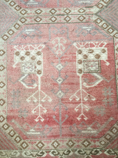3x5 feet turkish handmade rug, vintage large rug,kitchen wide rug, living room rug, bohemian rug, oushak turkish wool rug, hallway mini rug