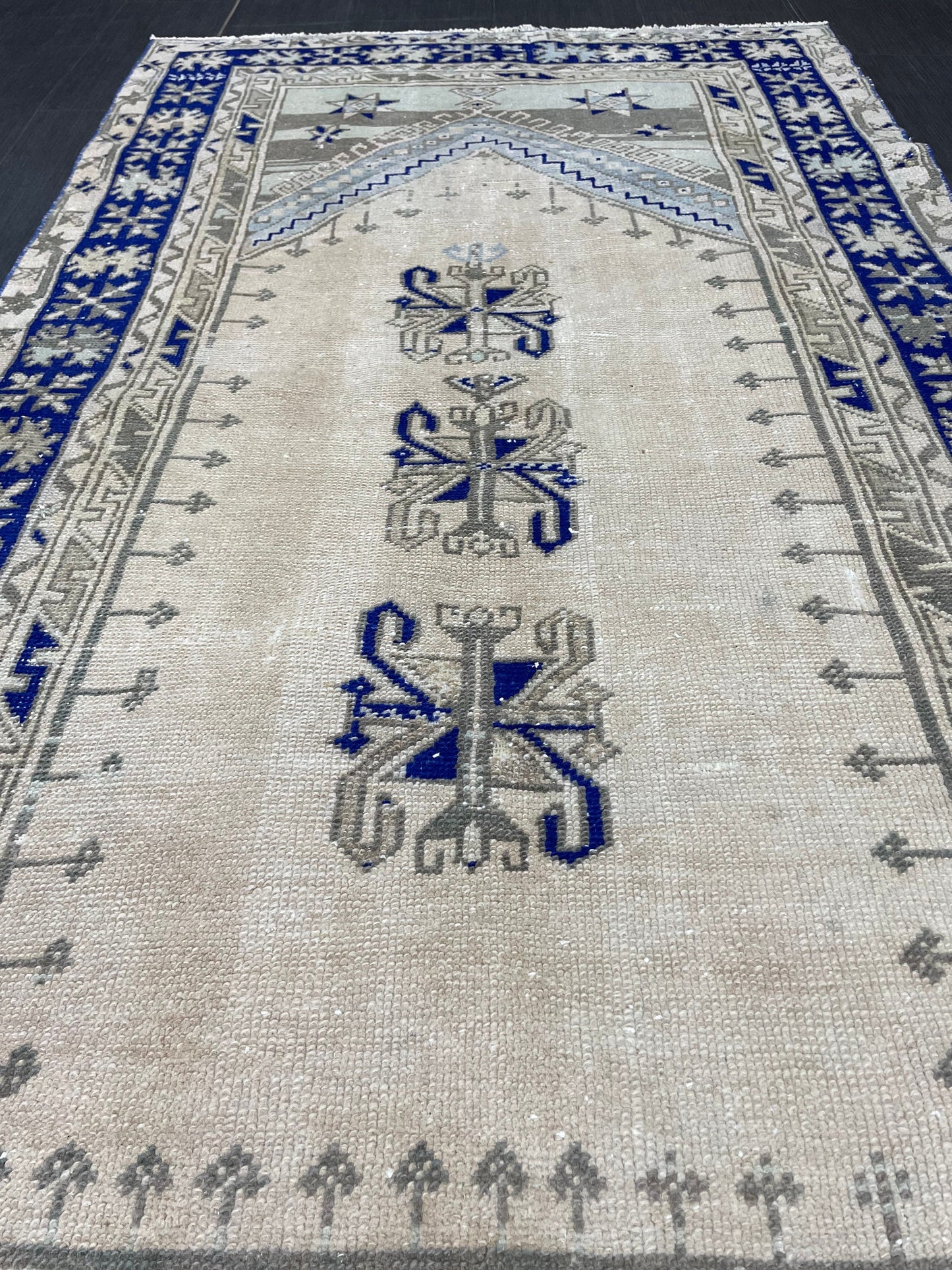 Vintage Turkish RUG Oushak Rug 3.6 x 6.5 Vintage Rug Antique Rug Handmade Rug Hand Knotted Rug Bohemian Rug Wool Rug