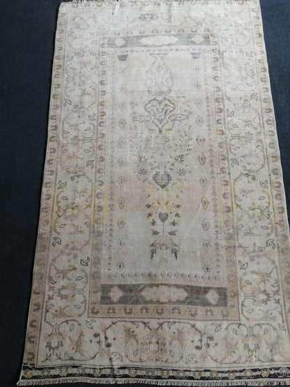 3.5 x 6 Rugs, Hand Made Rug, Oushak Rug, Rustic Rug, Bohemian Rug,  Turkish Rug, Farmhouse Rug, Vintage Rug, Wool rug Muted Oriental Rug