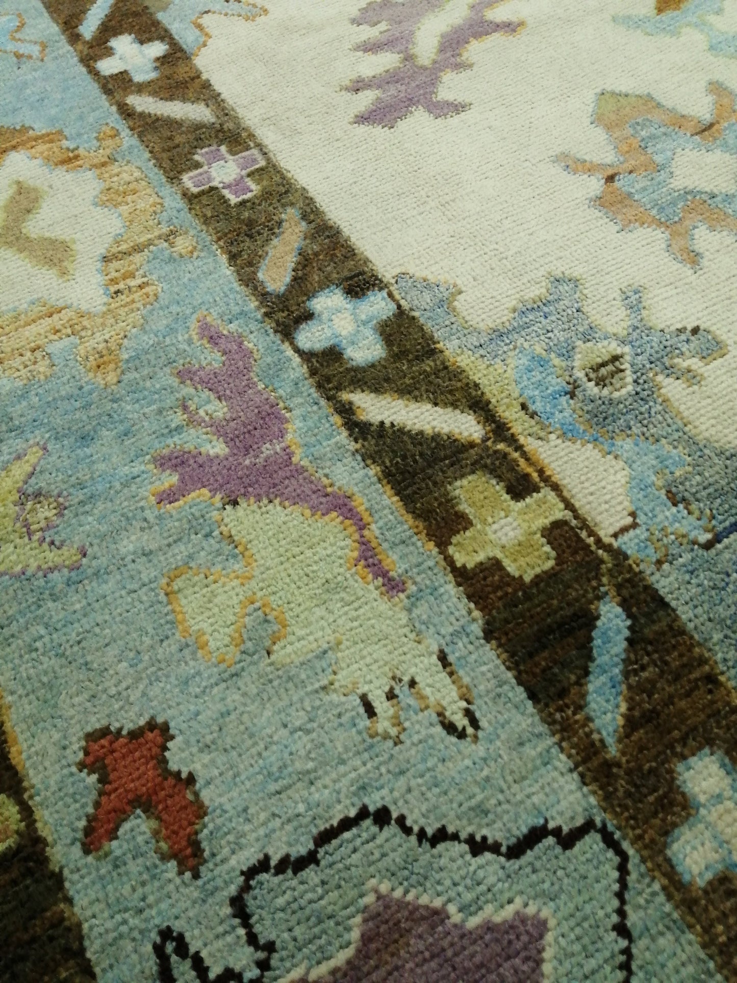 11.8 x 9.5 Large OUSHAK RUG, Wool TURKISH Oushak Rug, Vintage Oushak  Rug, Rug, Wool Oushak Rug Hand Made Rugs, Made In Turkey 9x12