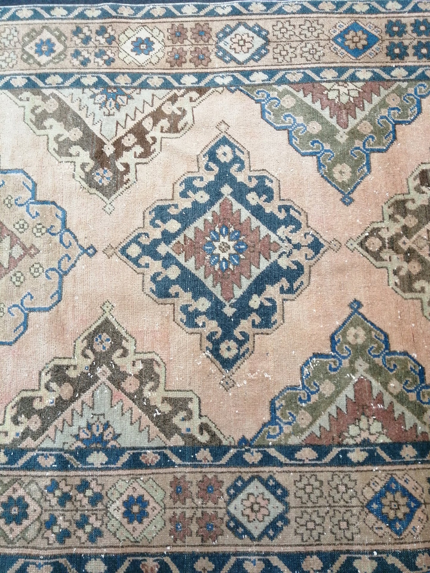 12.7 4.10 ft Oushak Runner Rug Turkish Runner Rug Vintage Runner Rug Hallway Runner Rug Kitchen Runner Rug Wool Runner Rug Wool Cream Rug