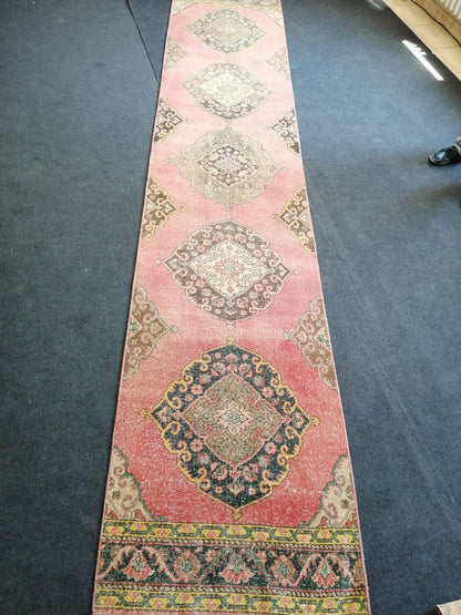 13.5x2.8 Oushak Runner Rug Turkish Runner Rug Vintage Runner Rug Hallway Runner Rug Kitchen Runner Rug Wool Runner Rug Wool Oushak Rug