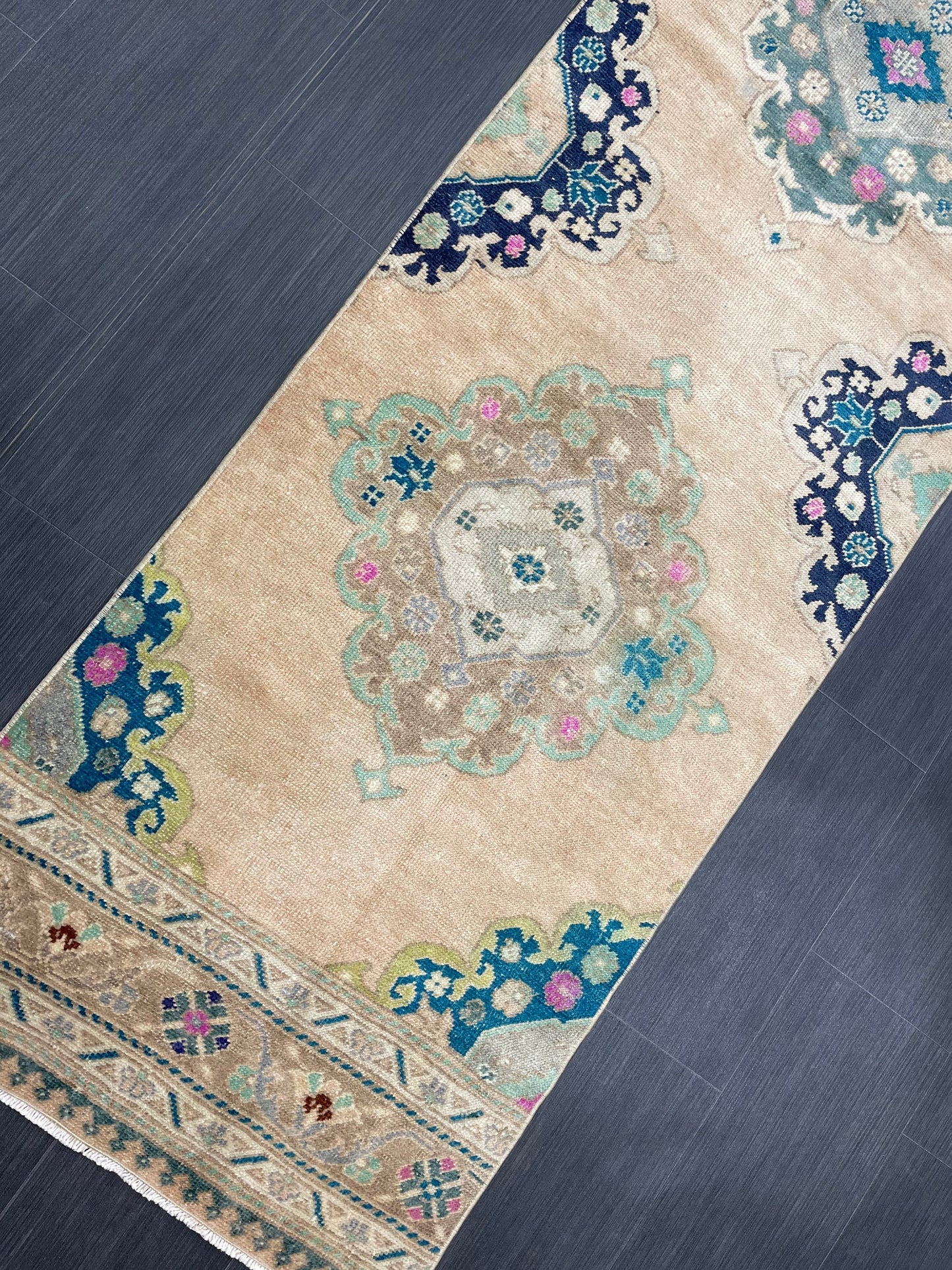 Handmade Runner RUG 2.5 x 11.5TURKISH Oushak Rug Vintage Runner Rug Vintage Runner Rug Wool Oushak Rug Antique Rug Hand Knotted Rug