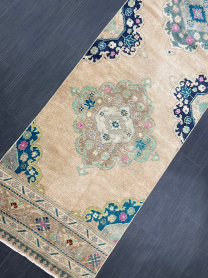 Handmade Runner RUG 2.5 x 11.5TURKISH Oushak Rug Vintage Runner Rug Vintage Runner Rug Wool Oushak Rug Antique Rug Hand Knotted Rug