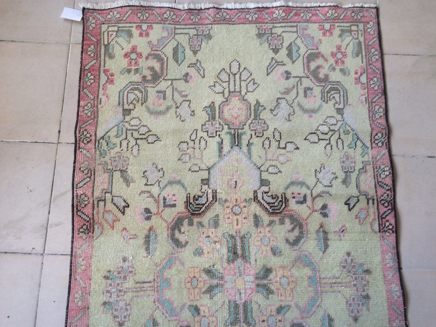 Vintage Turkish Rugs, Bathroom Rug, Living Room Rug, Vanity Rug, Vintage Oushak Rug, Handmade Rug, Natural Wool Rug, Hand Knotted Rug