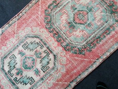 3x12 Oushak Runner Rug Turkish Runner Rug Pink Vintage Runner Rug Hallway Runner Rug Kitchen Runner Rug Wool Runner Rug Wool Rug