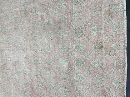 Large Muted Oushak Rug 7.2 x 12 Distressed Rug Vintage Turkish Rug Hand Knotted Rug Vintage Handmade Persian Rug