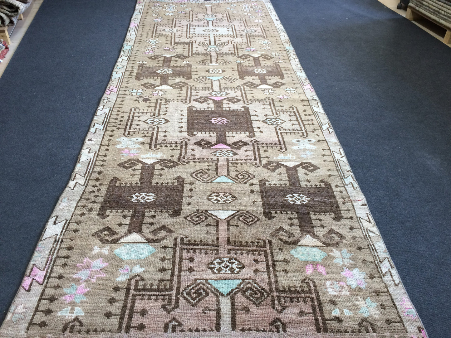 12.3 X 3.10 Oushak Runner Rug Turkish Runner Rug Vintage Runner Rug Hallway Runner Rug Kitchen Runner Rug Wool Runner Rug Wool Oushak Rug