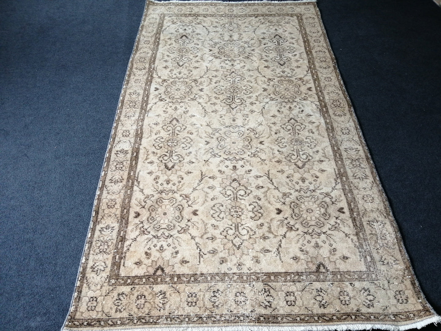 6.9 x 3.8 Rugs, Hand Made Rug, Neutral Rug, Rustic Rug, Boho Rug, Rug Runner, Neutral Turkish Rug, Farmhouse Rug, Vintage Rug, Wool rug